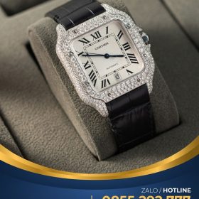 Đồng hồ Cartier Santos de cartier Size 39.8mm custom full moissanite