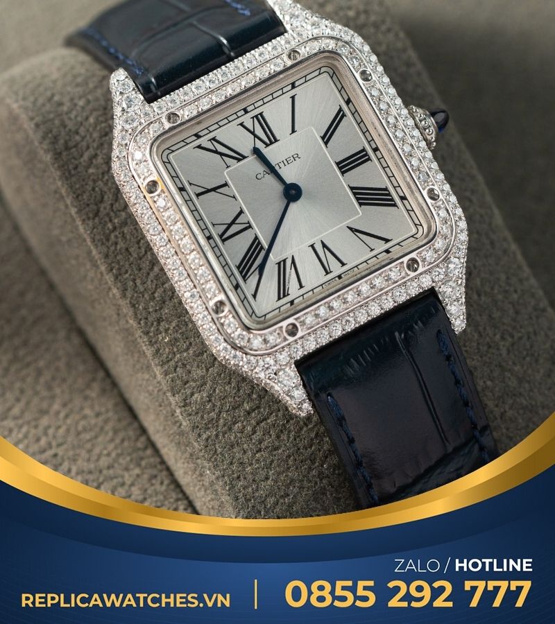 Đồng hồ Cartier Santos de cartier Size 39.8mm độ moissanite