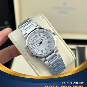 Đồng hồ Patek Philippe Nautilus 7010 fake vàng trắng mặt trắng