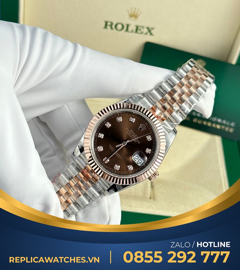 Đồng hồ Rolex Datejust 126331 demi bọc vàng 18k