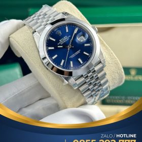 Đồng hồ Rolex Datejust mặt xanh dương viền trơn nhà máy vs 41mm cal 3235