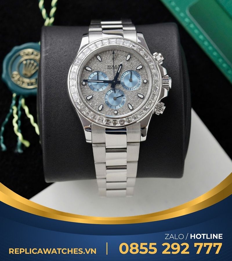 Đồng hồ Rolex Daytona iceblue full diamond platinum custom